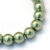 Baking Painted Pearlized Glass Pearl Round Bead Strands X-HY-Q330-8mm-49-2