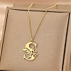 Flower Letter Stainless Steel Initial Pendant Necklaces for Women Men FS-WGF85E2-03-1