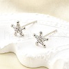Brass Micro Pave Clear Cubic Zirconia Stud Earrings EJEW-M103-06P-2