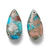 Assembled Synthetic Turquoise and Imperial Jasper Pendants G-K309-01-1