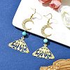 Synthetic Green Turquoise Dangle Earrings EJEW-TA00379-2