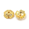 Rack Plating Brass Micro Pave Clear Cubic Zirconia Bead Caps KKB-L215-044G-2