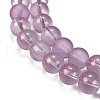 Frosted Transparent Glass Bead Strands X1-GLAA-P065-8mm-07-4