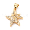 Brass Micro Pave Clear Cubic Zirconia Pendants ZIRC-L100-068G-2