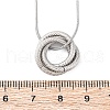 304 Stainless Steel Triple Circles Pendant Necklaces for Women NJEW-Z044-14P-5