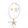 Starfish Alloy with Polyester Cord Pendant Necklaces & Stud Earrings Sets FS-WG7CDFE-01-2