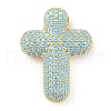 Brass Micro Pave Cubic Zirconia Pendants KK-Q821-01G-1