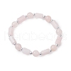Natural Rose Quartz Round Beaded Stretch Bracelets for Women BJEW-JB11137-03-1