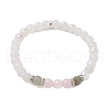 6.5mm Round Natural Labradorite & Rose Quartz & Electroplated White Moonstone Beaded Stretch Bracelets for Women Men BJEW-JB10478-1