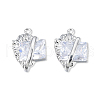 Brass Pave Clear Cubic Zirconia Pendants KK-N232-474P-1