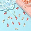 60Pcs 2 Colors Alloy Enamel Pendants ENAM-YW0004-37-2