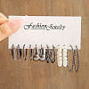 6Pairs Alloy with Plastic Imitation Pearl Stud Earrings & Hoop Earrings WG38505-12-1
