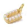 Rack Plating Brass with ABS Plastic Imitation Pearl Charms KK-B092-30U-G-2