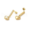 Ion Plating(IP) 304 Stainless Steel Inlay Rhinestone & Natural Shell Beads Stud Earrings for Women EJEW-M024-01B-G-2