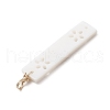 6Pcs 6 Styles Natural Shell Rectangle Pendants PALLOY-JF03883-5