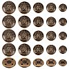 Olycraft 50Pcs 5 Styles 4-Hole Brass Buttons BUTT-OC0001-48AB-1