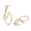 Brass Half Hoop Earrings EJEW-A056-36G-2