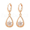 Brass Micro Pave Cubic Zirconia Dangle Leverback Earrings EJEW-N058-05G-2