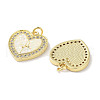 Brass Micro Pave Clear Cubic Zirconia Pendants KK-L213-015G-2