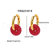 French Vintage Natural Carnelian Hoop Earrings AC0177-1-2