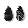 Natural Dyed & Heated Black Agate Pendants G-B030-13-2