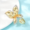 Brass Micro Pave Cubic Zirconia Cuff Rings RJEW-Q030-02G-1