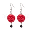 Resin Pendants Earrings EJEW-JE06013-1