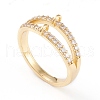 Brass Micro Pave Cubic Zirconia Ring Shanks KK-L155-33G-2