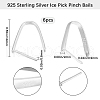 Beebeecraft 6Pcs Rhodium Plated 925 Sterling Silver Ice Pick Pinch Bails STER-BBC0006-93A-P-2