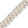 Electroplate Transparent Glass Beads Strands EGLA-N002-32-F03-1