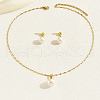 Plastic Imitation Pearls Round Pendant Necklaces & Stud Earring Sets CC4191-2