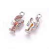Brass Micro Pave Cubic Zirconia Pendants ZIRC-L075-25A-P-2