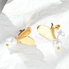 304 Stainless Steel ABS Imitation Pearl Dangle Stud Earrings EJEW-Z098-25G-3