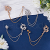 Gorgecraft 4Pcs 2 Colors Dragon Rhinestone Hanging Chain Brooches FIND-GF0005-39-4