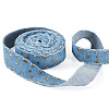 5 Yards Polyester 3D Star Gold Stamping Ribbon OCOR-TAC0023-14B-2