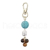 Synthetic Turquoise & Tiger Eye & Natural Howlite Pendant Decorations HJEW-JM02407-01-1