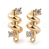 Brass with Clear Cubic Zirconia Stud Earring Findings KK-G491-54G-1