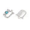 Synthetic Turquoise & Alloy Pendants PALLOY-H146-01AS-U-2