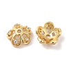 Brass Micro Pave Cubic Zirconia Bead Cap KK-E068-VF844-2-1