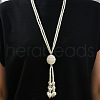 Plastic Pearl Beaded Tassel Y Necklaces for Women FS-WG09D66-01-1