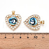 Brass Micro Pave Clear Cubic Zirconia Pendants for Women KK-T070-93A-04-3