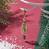 Christmas Tree Glass & Brass Pendant Decorations HJEW-JM02012-2