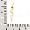 Snake Brass Micro Pave Cubic Zirconia Pendants KK-V007-007P-03-3