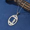 304 Stainless Steel Hollow Rugby Pendant Necklaces NJEW-D318-01P-2