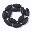 Natural Black Stone Beads Strands G-S364-022B-2