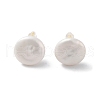 Mother's Day Jewellery Flat Round Natural Pearl Stud Earrings for Women EJEW-E303-23G-1