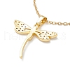 Clear Cubic Zirconia Dragonfly Pendant Necklace NJEW-O125-19G-2