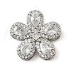 Brass Pave Cubic Zirconia 5-Petal Flower Multi-Strand Links KK-I276-30P-02-1