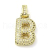 Brass Micro Pave Clear Cubic Zirconia Pendants KK-M279-01G-B-1