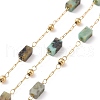 Natural African Turquoise(Jasper) Rectangle Beaded Chains AJEW-SZ0002-42E-1
